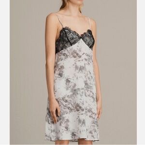 ALLSAINTS Ives Tyde Tie Dye & Lace Slip Dress